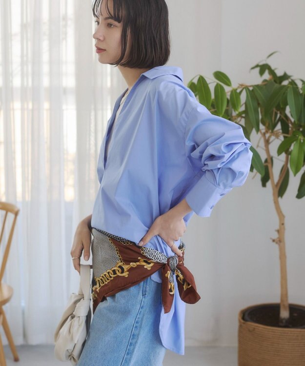 WEGO 【ANGIE VINTAGE】スキッパーシャツ サックス