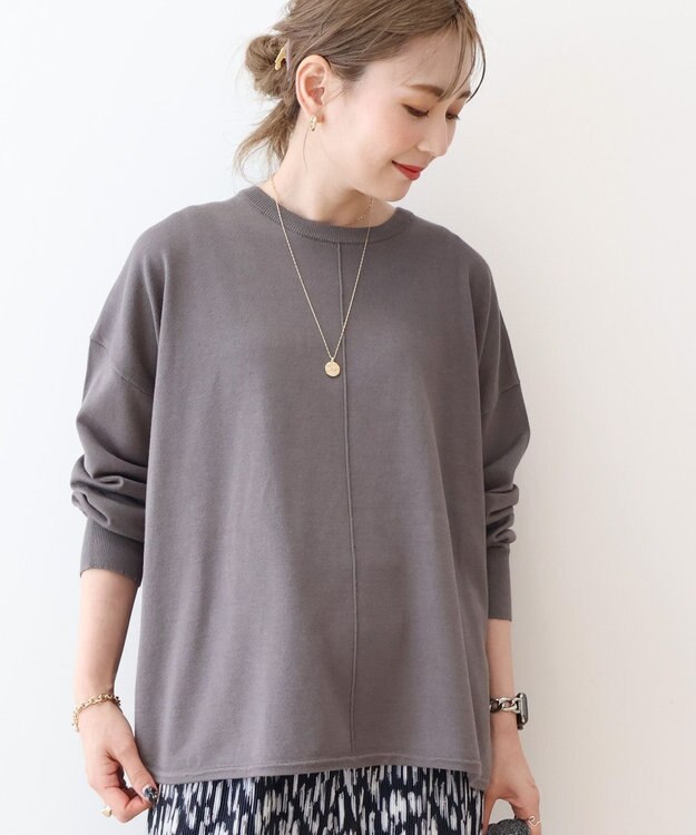 AMERICAN HOLIC センターシームラウンドニットプルオーバー Charcoal Gray