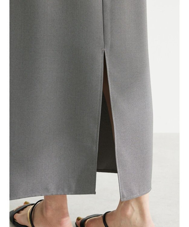 Green Parks 麻調Ｉラインスカート Gray