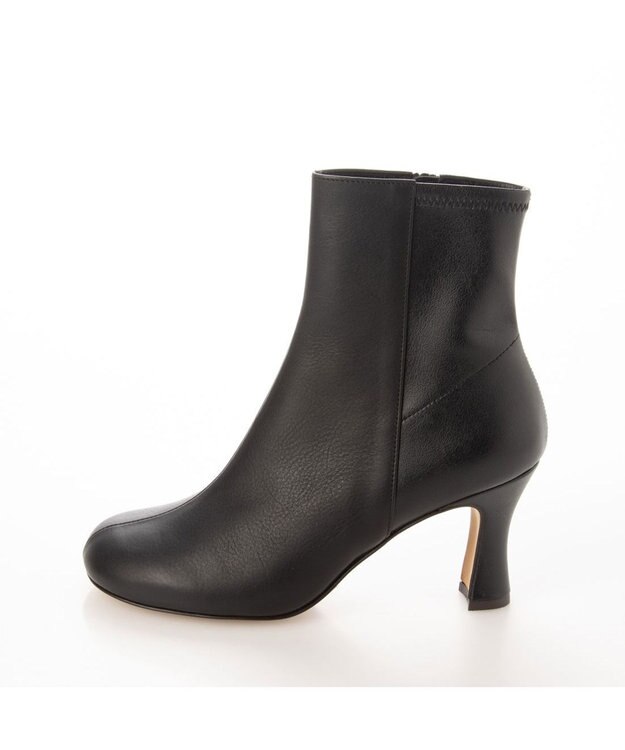 MODE ET JACOMO <MODE ET JACOMO>スクエアトゥバックストレッチショートブーツ ブラック