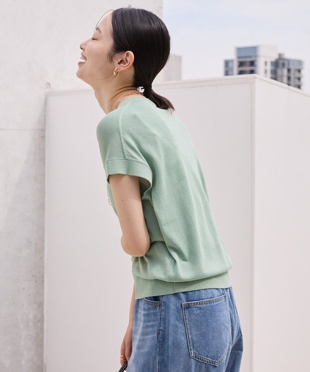 AMERICAN HOLIC 【接触冷感】フレンチスリーブニットプルオーバー Mint