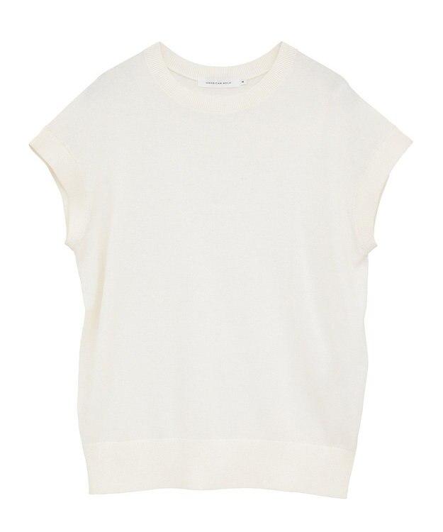 AMERICAN HOLIC 【接触冷感】フレンチスリーブニットプルオーバー Off White