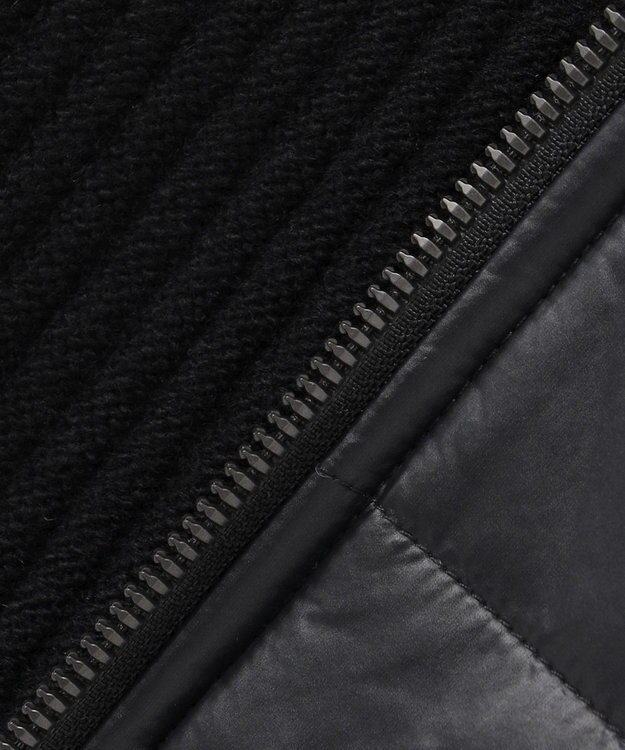 JOSEPH HOMME ニットブロックシルキーサテン　ニットブルゾン ブラック系