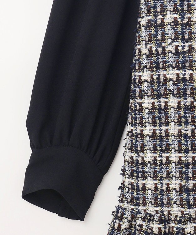 GRACE CONTINENTAL ツイードコンビワンピース ブラック