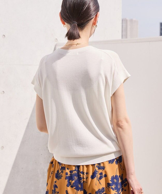 AMERICAN HOLIC 【接触冷感】フレンチスリーブニットプルオーバー Off White