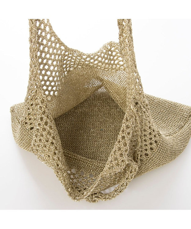 UNBILLION カシュカシュ cachecache / メタリック糸ホーボーバッグ ゴールド