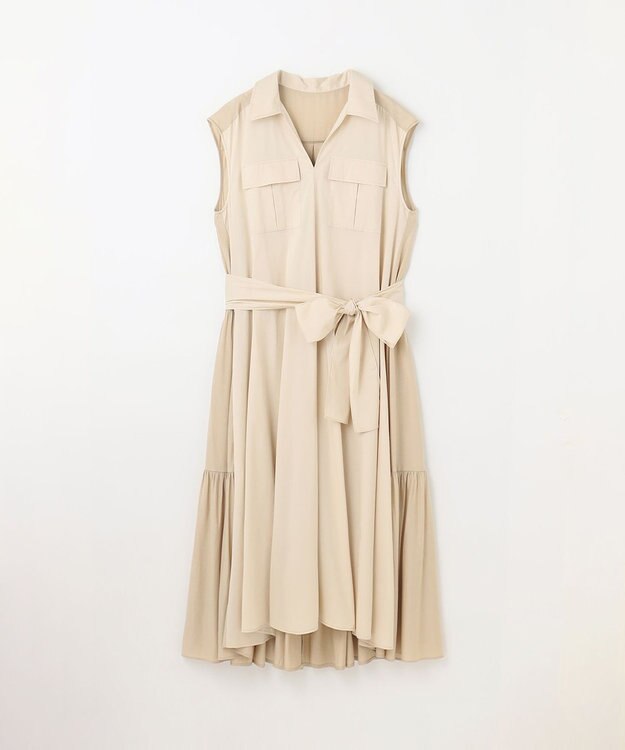 GRACE CONTINENTAL ティアードコンビシャツワンピース ベージュ