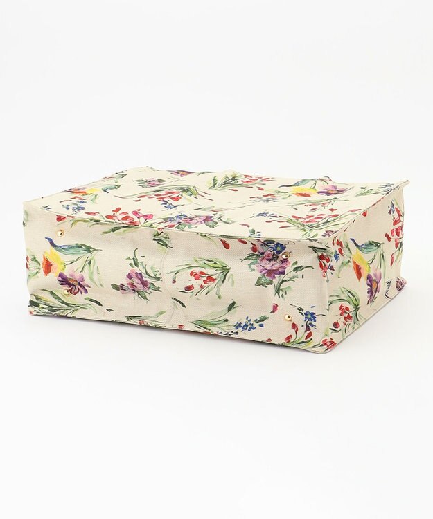 自由区 ペイントタッチフラワートート バッグ アイボリーベース