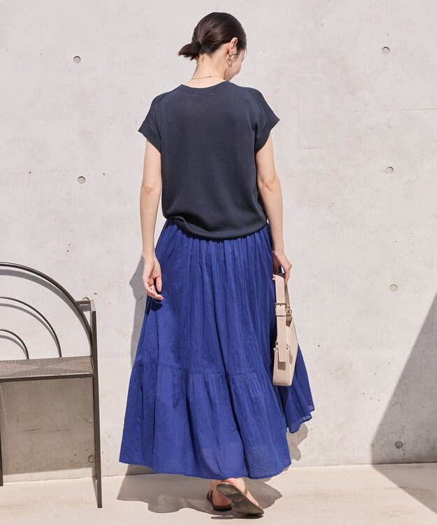 AMERICAN HOLIC 【接触冷感】フレンチスリーブニットプルオーバー Navy