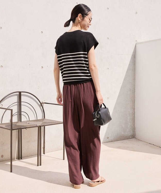 AMERICAN HOLIC 【接触冷感】フレンチスリーブニットプルオーバー Border