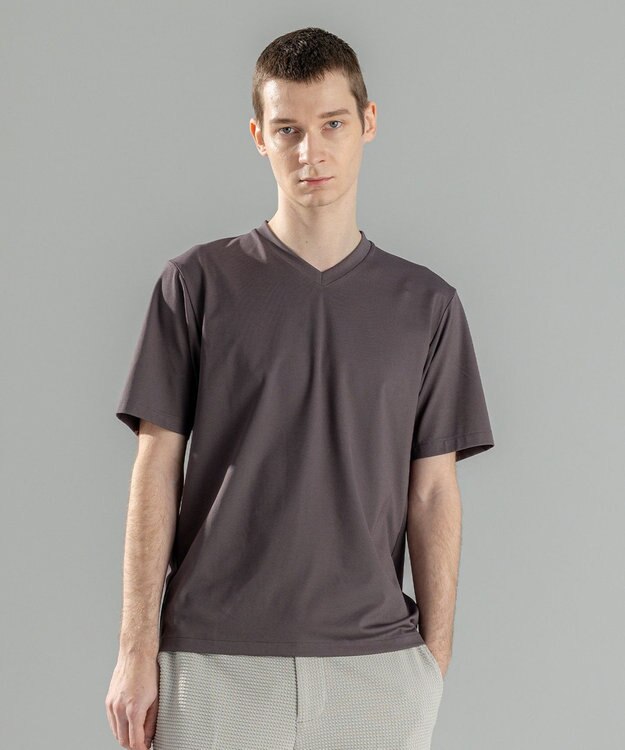 JOSEPH HOMME 【新素材】ハイゲージベアスムース　VネックＴシャツ グレー系