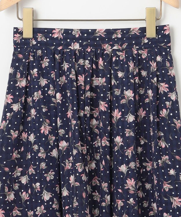 組曲 L フラワードットプリント スカート ネイビー系5