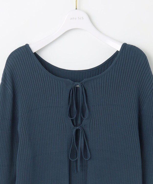 ANY SIS 【2SET】リボンカーデツイン ニット ダークブルー