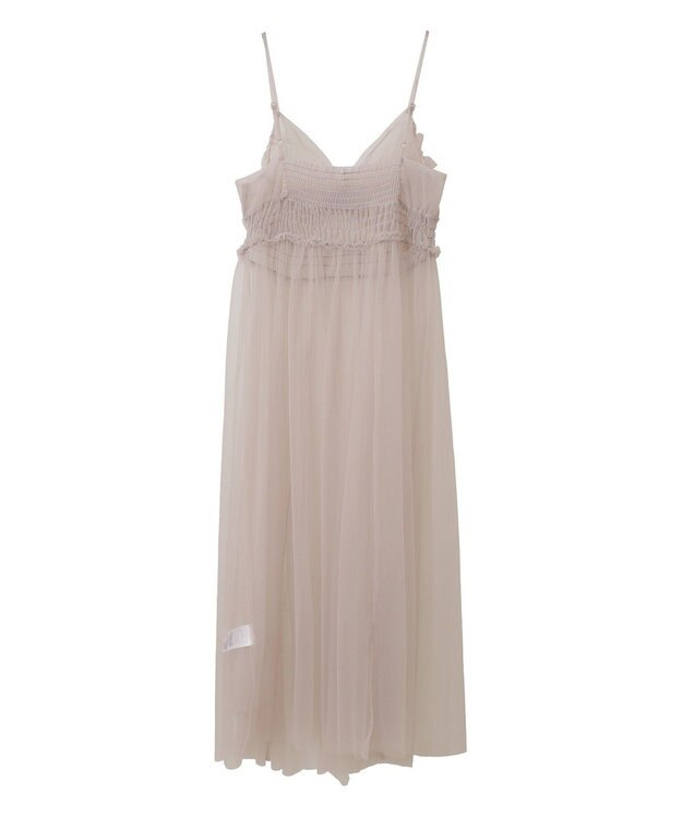 earth music&ecology ねじりチュールキャミワンピース Gray Beige