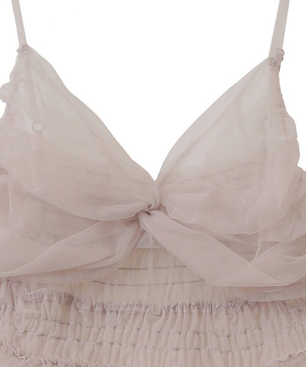 earth music&ecology ねじりチュールキャミワンピース Gray Beige