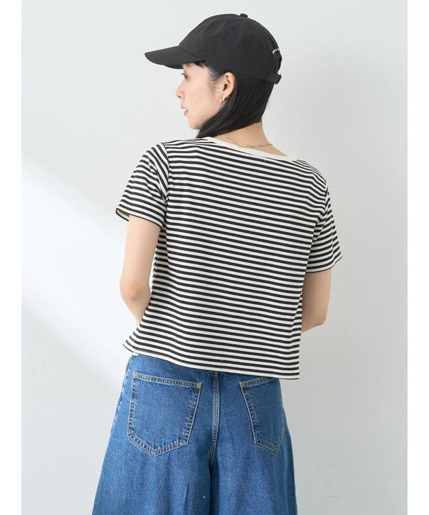 earth music&ecology ＳＥＴ２点ボーダーカーディガン＋キャミ Black