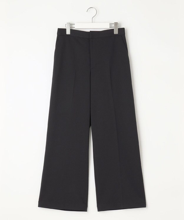 J.PRESS LADIES 【洗える・イージーケア】CUT GEORGETTE セミワイド パンツ ネイビー系