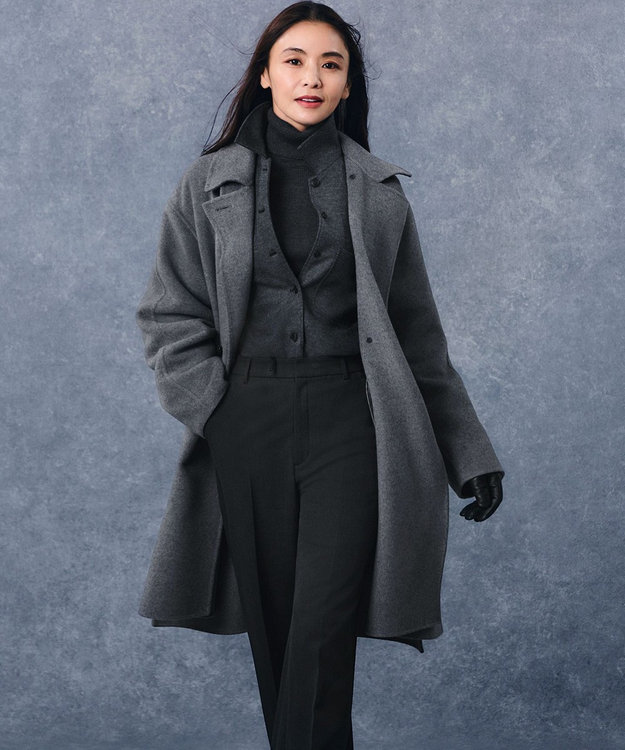 23区 【滝沢眞規子さん着用/VERY掲載/洗える】ウールミルドジャージー シャツ グレー系