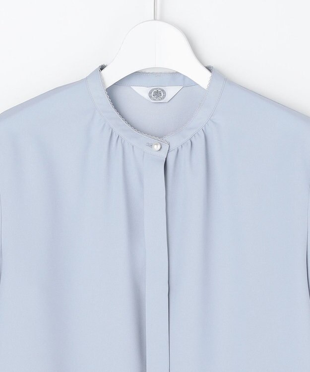 J.PRESS LADIES S ヌーディスバックサテン ブラウス サックス系