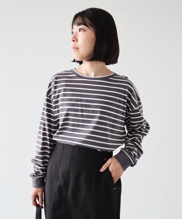 Green Parks ボーダープルオーバー Gray