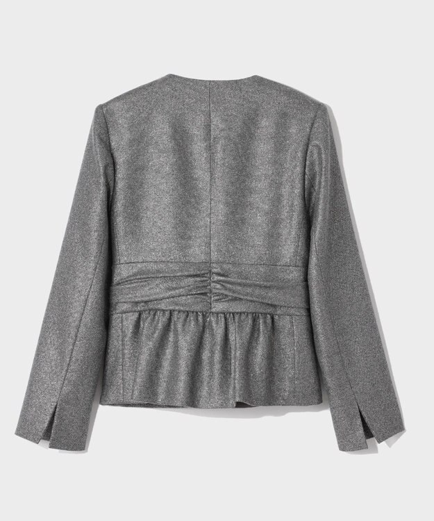 GRACE CONTINENTAL ラメWOOLボウジャケット グレー