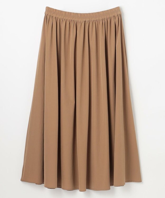 ANY 【2SET】バイカラーニット×布帛スカートセット ブラック×キャメル