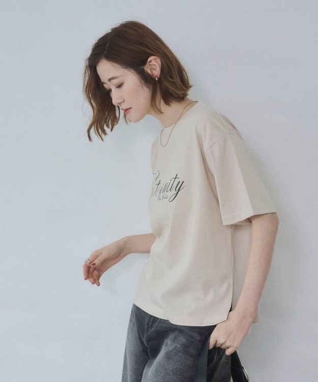 WEGO 【2026春夏新作】接触冷感プリントロゴT ベージュ