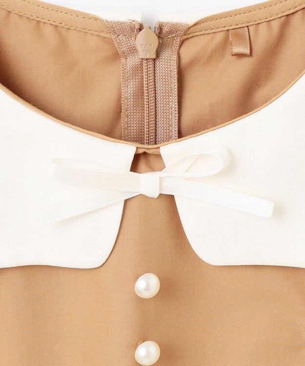 組曲 KIDS 【150-160㎝】カーブカラー ワンピース ベージュ