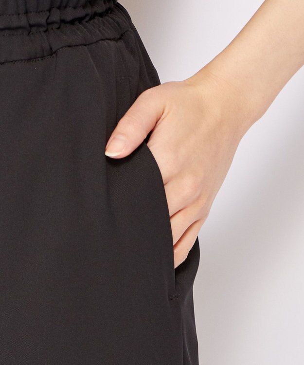 uncrave 【uncrave WHITE】ドレーピーツイル リブパンツ ブラック