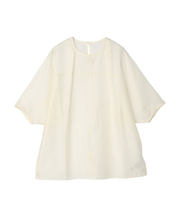 earth music&ecology バルーンスリーブブラウス Ivory