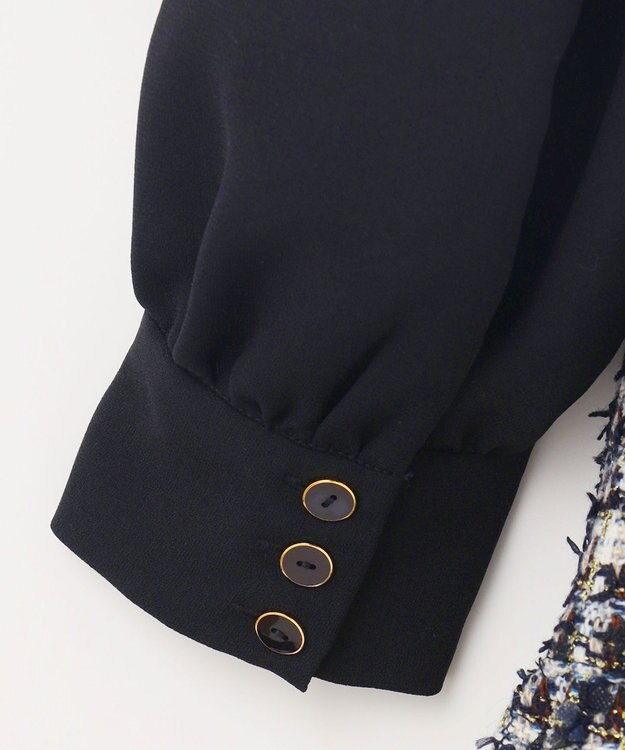 GRACE CONTINENTAL ツイードコンビワンピース ブラック