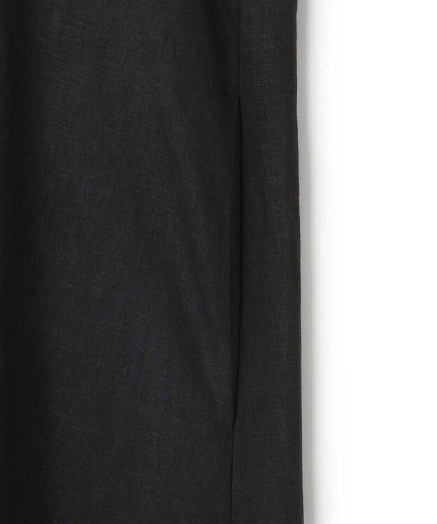 UNFILO 【洗える】リネンレーヨン カフタンワンピース ブラック