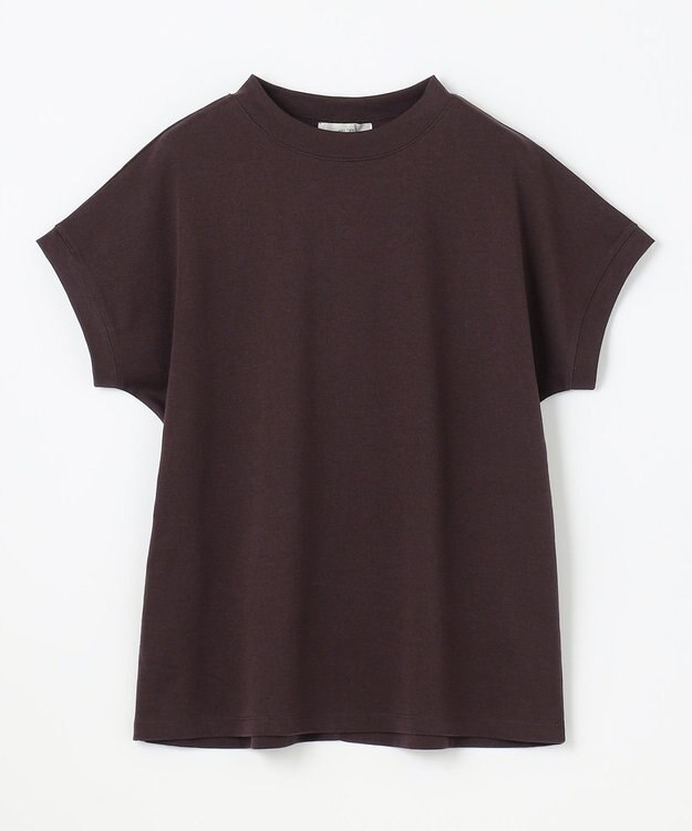 ANY 【UVケア/接触冷感】モックネックフレンチスリーブＴシャツ ブラウン