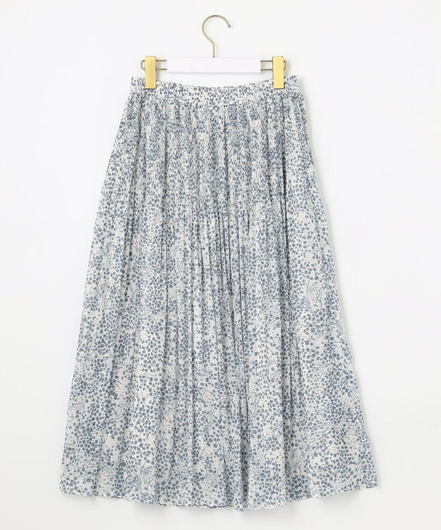 ANY SIS 【2SET】タックスリーブ トップス × フラワープリント スカート ネイビー系