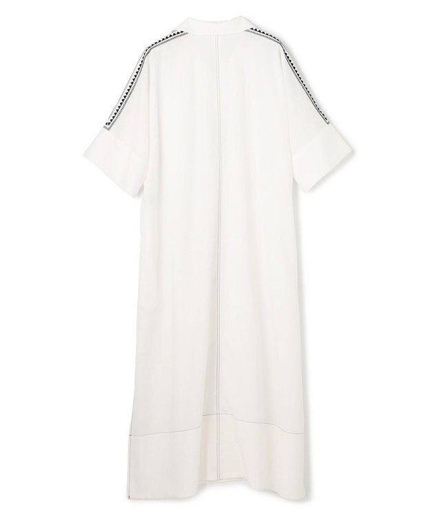 BEIGE， AXI / 刺繍ステッチ ドルマンロングドレス Ecru