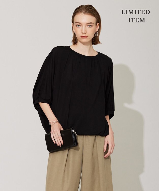 ICB 【WEB限定・洗える】Float ドルマンスリーブカットソー ブラック系