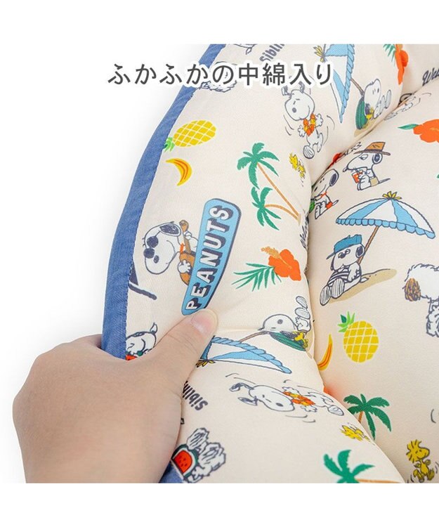 PET PARADISE スヌーピー クール 丸カドラー 《サマーバケーション柄》 Ｌ ホワイト×ブルー
