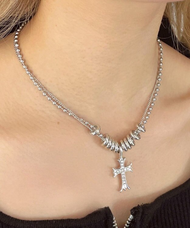 WEGO Lリングモチーフボールチェーンネックレス 柄2