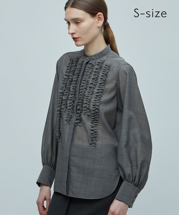 BEIGE， 【S-size】MOYE / フリルブラウス C.Gray