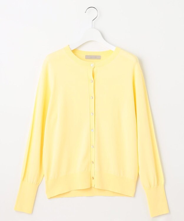 UNFILO 【抗菌防臭】スゴ機能 ニット カーディガン イエロー