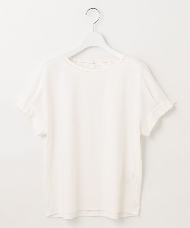 J.PRESS LADIES 【WEB限定カラーあり・接触冷感・UVケア】コンパクトコットンスムース タックスリーブ カットソー ホワイト系