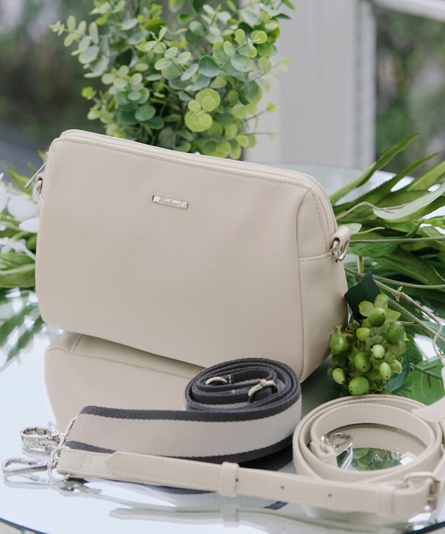 Tiaclasse 【2way/肩紐2TYPE】ちょうどいいサイズのショルダーミニバッグ グレージュ