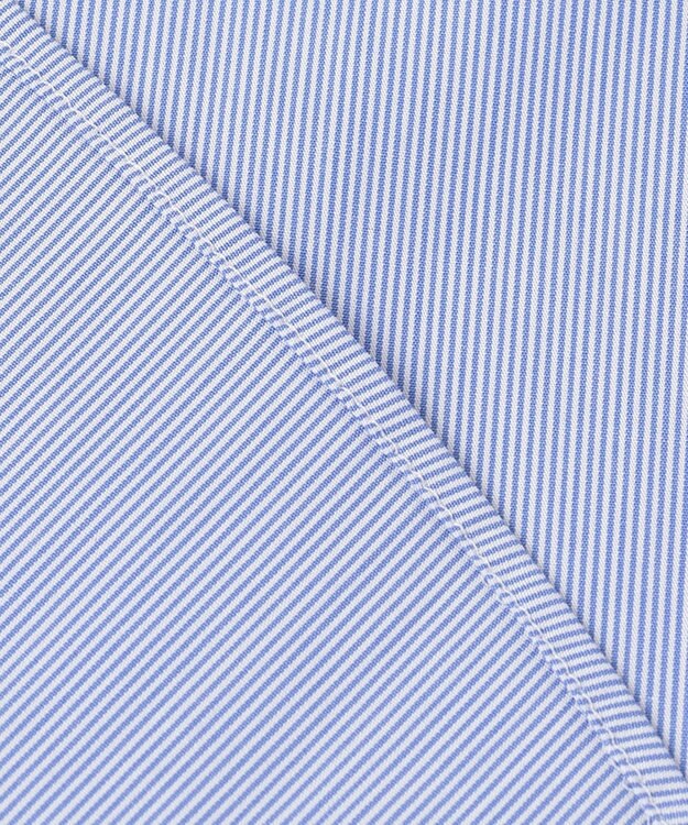 23区 L 【洗える】コットンポプリン ピンタック ブラウス ブルーストライプ