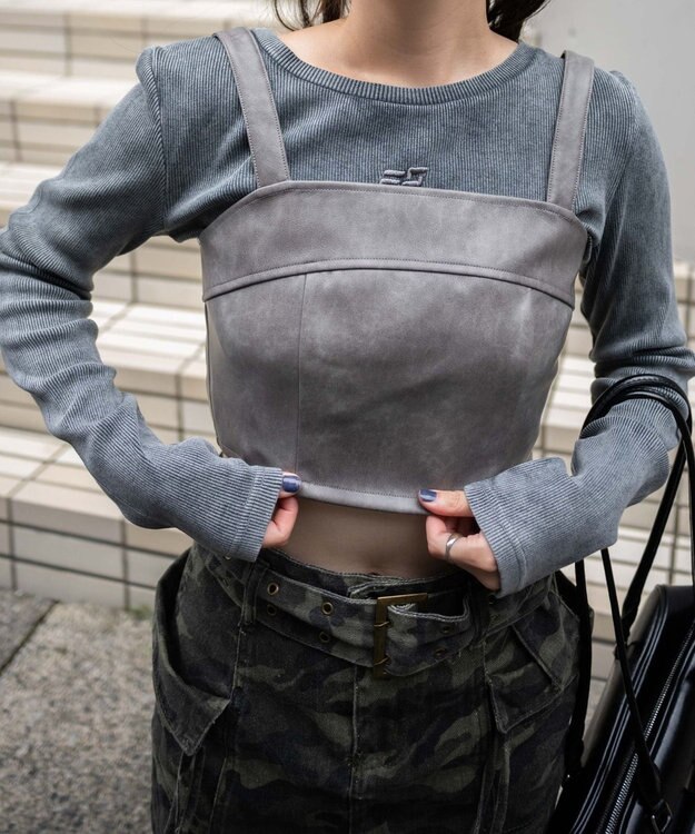 WEGO Fレザービスチェ グレー