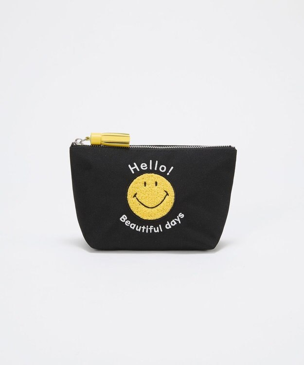 TOPKAPI 【Breath TOPKAPI】SMILE COLLECTION スマイル 刺繍 タッセルポーチ ブラック