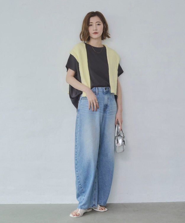 WEGO 【2026春夏新作】接触冷感フレンチスリーブT スミクロ