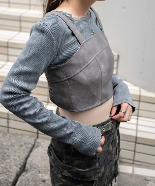 WEGO Fレザービスチェ グレー