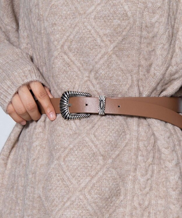 WEGO ウエスタンバックルベルト ブラウン