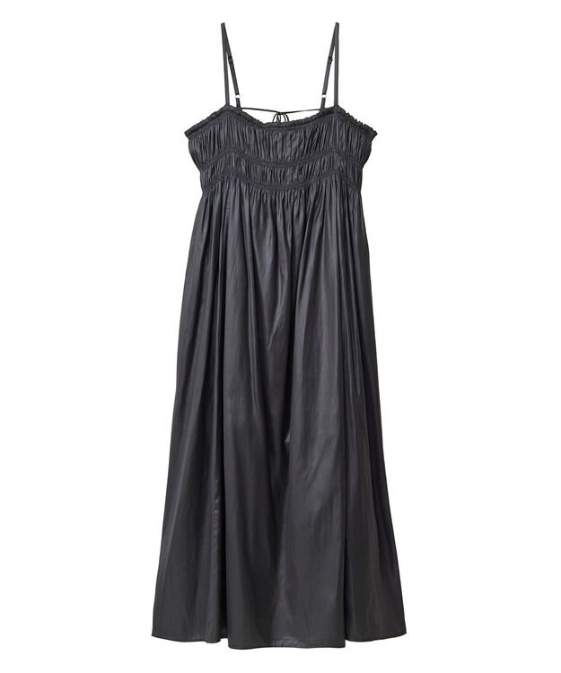 Green Parks レザー風キャミワンピース Charcoal Gray