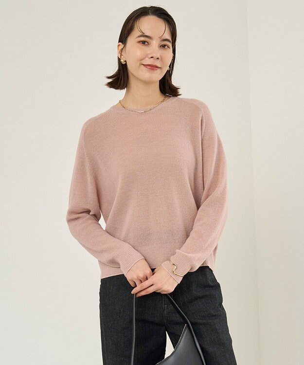 UNFILO ファインアルパカ クルーネック ピンク